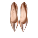 Prosperine Pink Leather Pumps Stiletto Heels Slip On Shoes