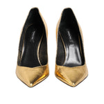 Patrizia Pepe Gold Patent Leather High Heels Pump Shoes