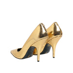 Patrizia Pepe Gold Patent Leather High Heels Pump Shoes