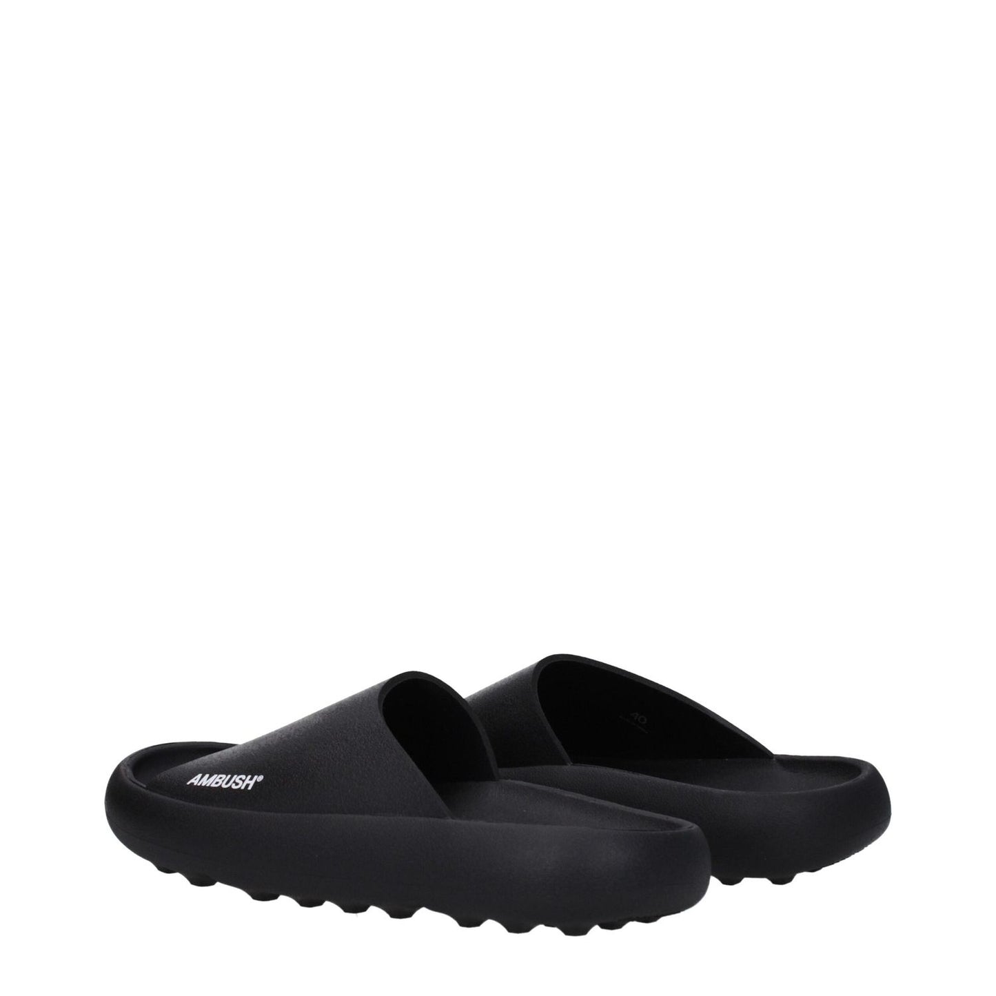 Ambush Black Cotton Slippers Sandals AM-8586631971081-EU40/US7