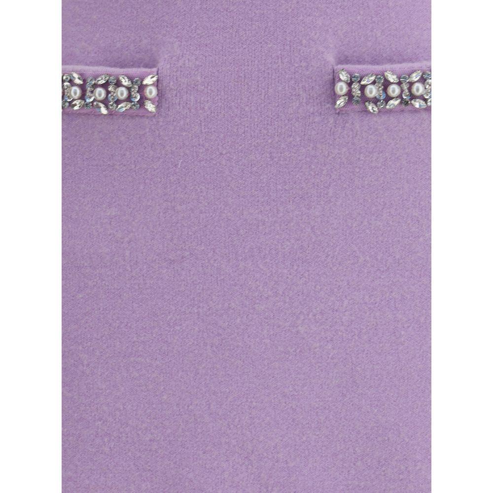 Self-Portrait Knit Miniskirt SE-PF25085SKLLILAC-M