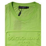 Dolce & Gabbana Green Embossed Logo Cotton Crew Neck T-shirt TSH91047-54