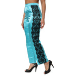 Dolce & Gabbana Blue Silk Garterized Straight Women Pajama Pants PAN76694-2