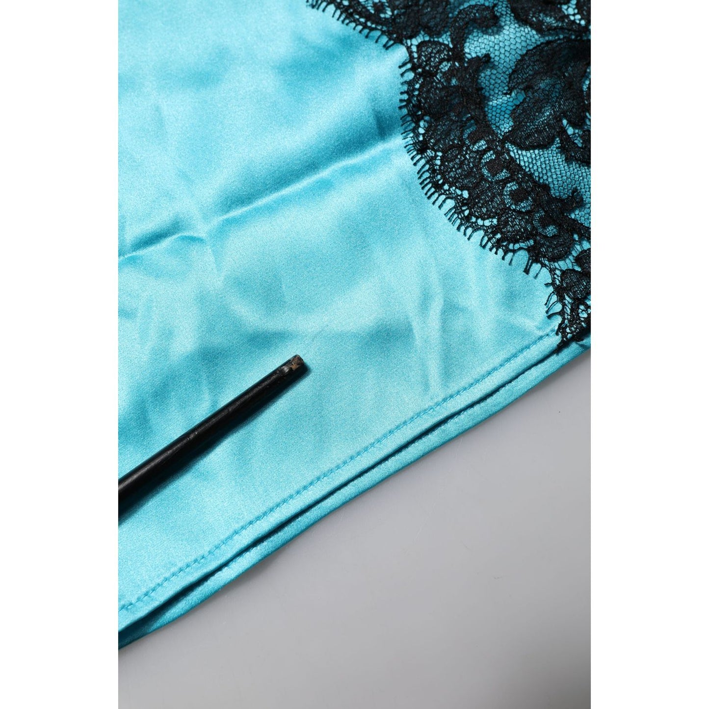 Dolce & Gabbana Blue Silk Garterized Straight Women Pajama Pants PAN76694-2