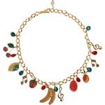 Dolce & Gabbana Gold Tone Brass Fruity Crystal Embellished Waist Chain Belt SMY10409-M