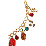Dolce & Gabbana Gold Tone Brass Fruity Crystal Embellished Waist Chain Belt SMY10409-M