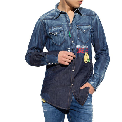 Dsquared² Blue Denim Shirt1728,48 | M,75611013280,Blue,Clothing,Denim - Shirts - Clothing,Dsquared²,IT50 | L,Men,New with tags,Shirts - Clothing