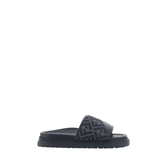 Fendi Gray The Slide Diagonal Sandals