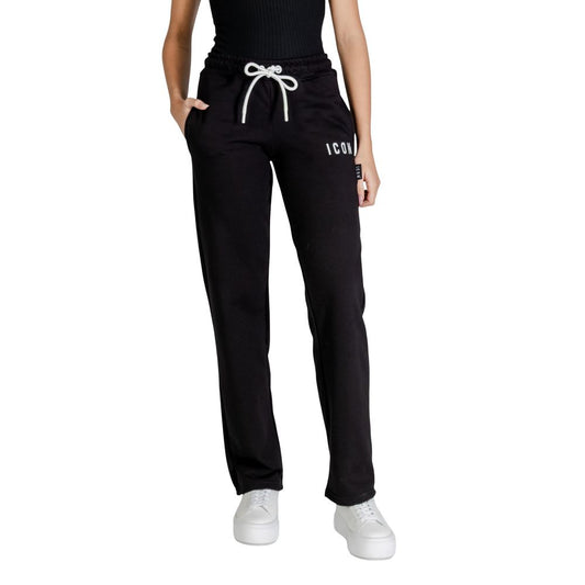 Icon Black Cotton Joggers (Workout Pants) 1728,71956299936,Black,Clothing,Icon,IT40|S,Joggers (workout pants) - Sportswear - Clothing,New with tags,Sportswear - Clothing,Women