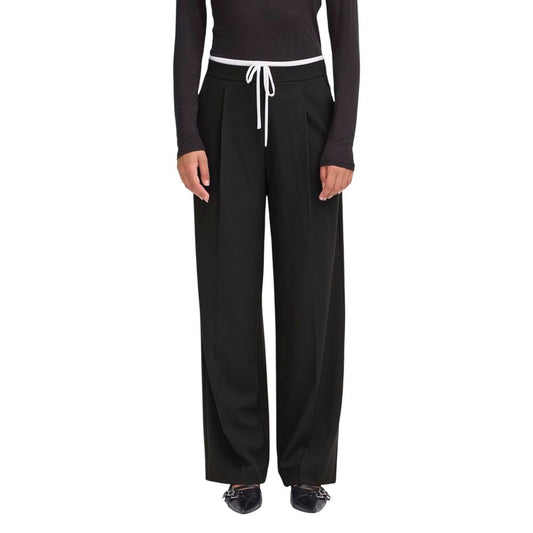 ICHI Black Polyester Pants 1728,71956299936,Black,Clothing,ICHI,IT36|XXS,IT40|S,New with tags,Pants - Clothing,Women