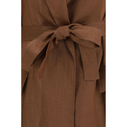 Max Mara Brown Ramie Coat