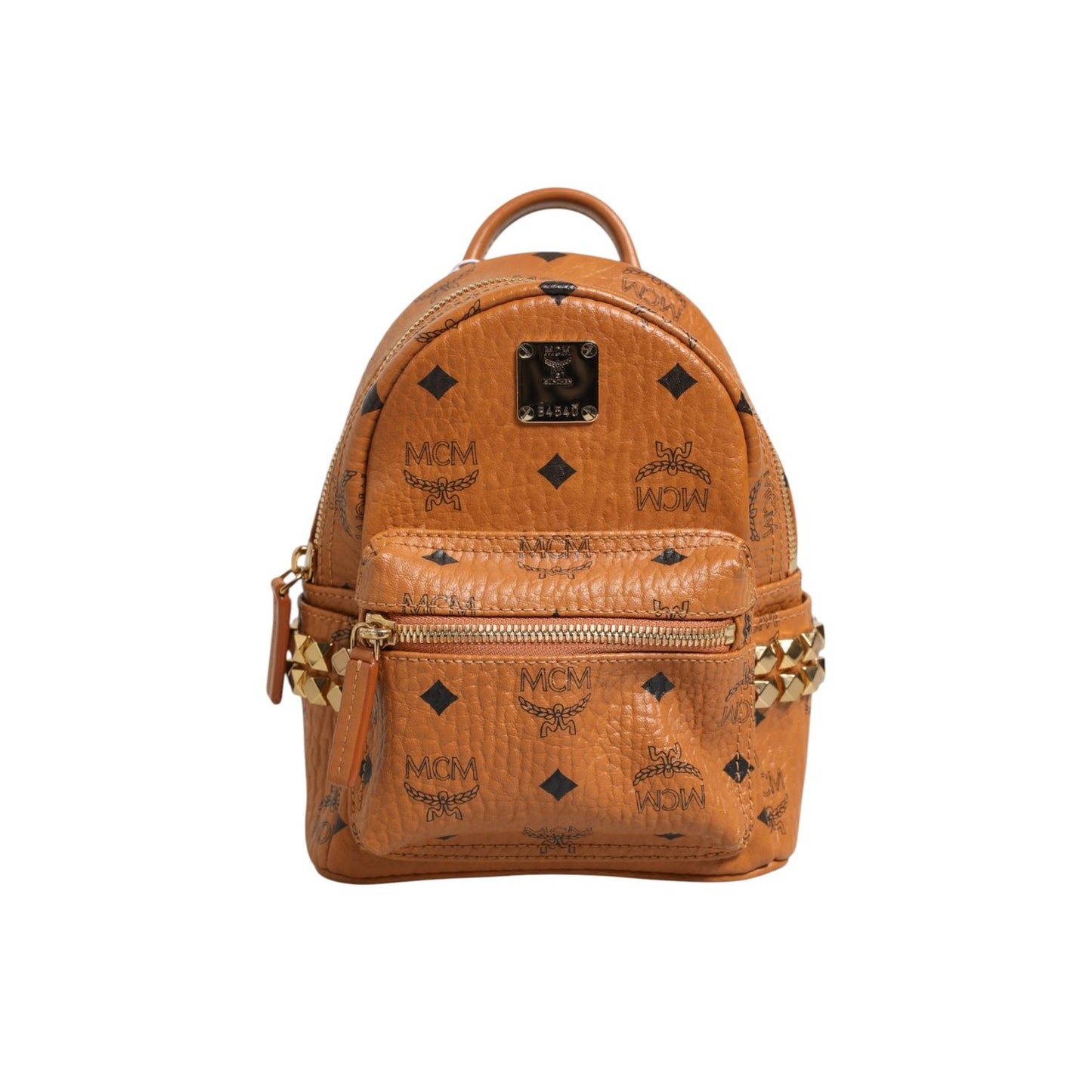 MCM Stark Mini Backpack in Visetos Cognac