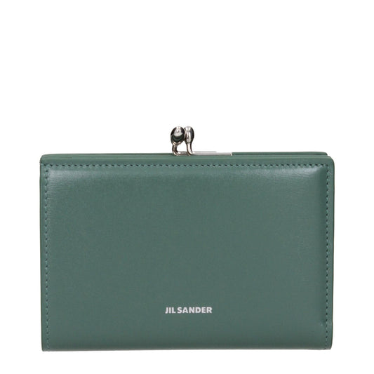 Jil Sander Green Leather Wallet