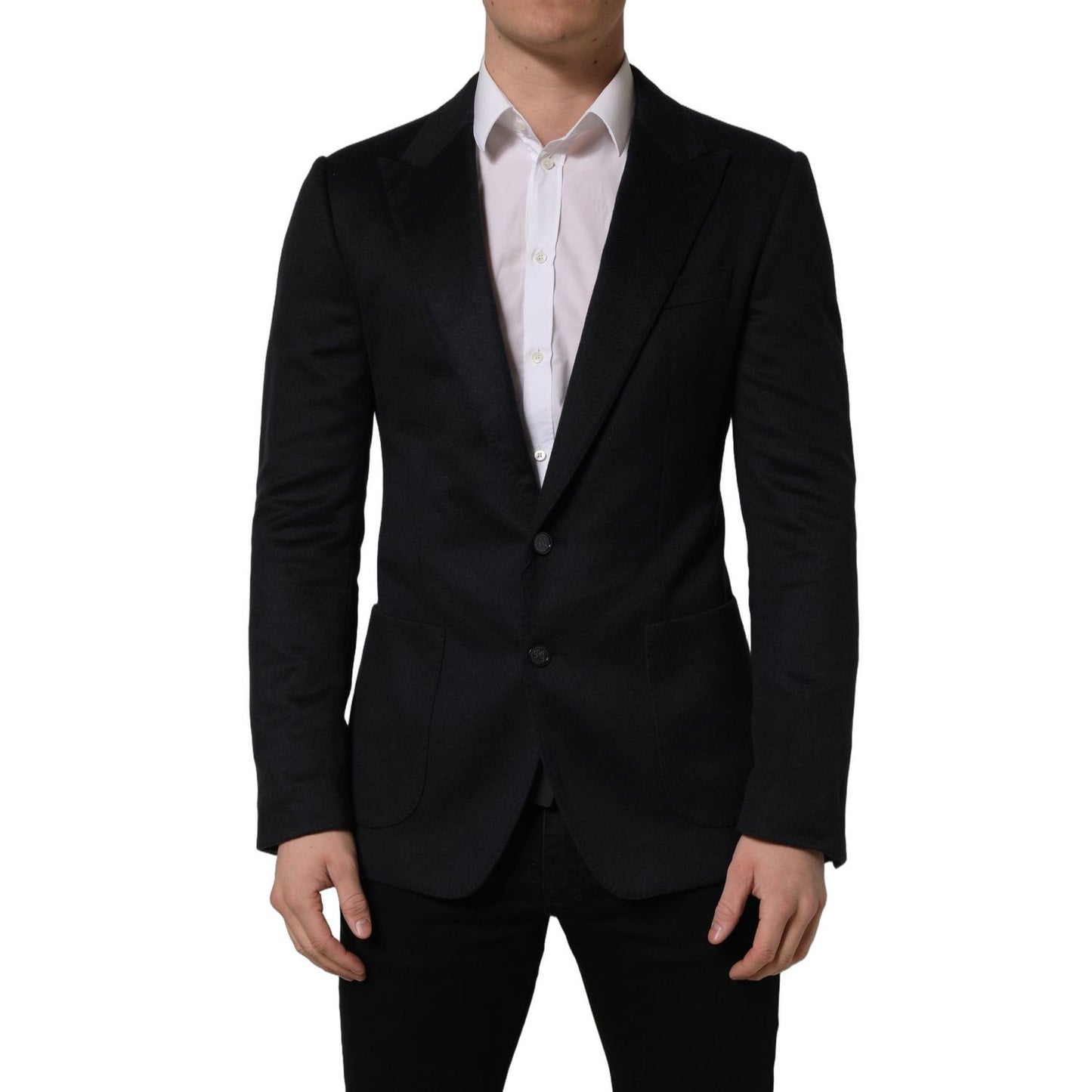 Dolce & Gabbana Black Cashmere Single Breasted Blazer Jacket