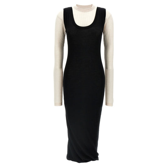Marni Bicolor Wool Midi Dress