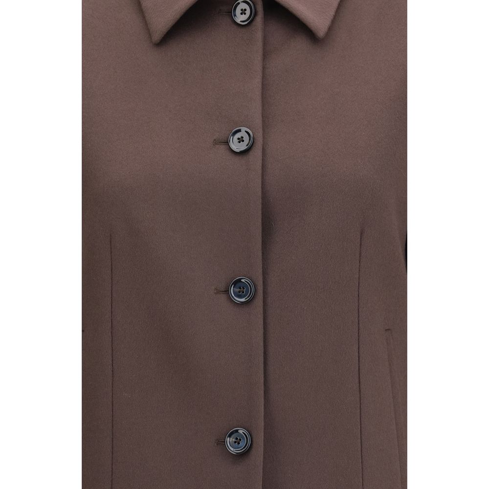 Lardini Brown Wool Oves Aries Full-Length Jacket