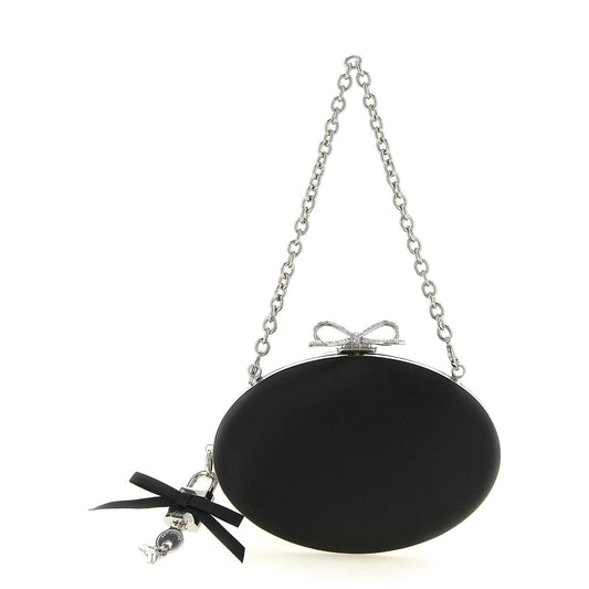 Self-Portrait Black Polyester Clutch Bag