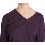 BYBLOS Elegant Purple V-Neck Wool Blouse BYBLOS Dark Slate Gray