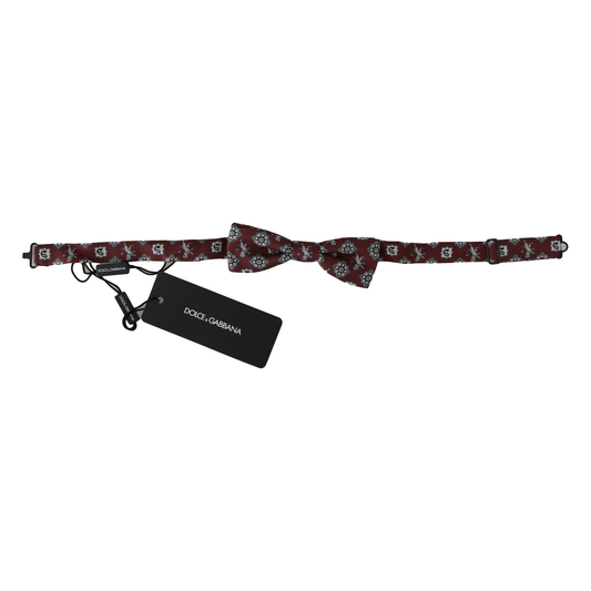 Dolce & Gabbana Men Bordeaux Maroon Lion Silk Adjustable Neck Bow Tie1728,67345645728,Accessories,Bordeaux,Bowties - Ties and Formal Accessories - Accessories,Dolce & Gabbana,Material: 100% Silk,Men,Men - Accessories,New with tags,Ties & Bowties - Men - A
