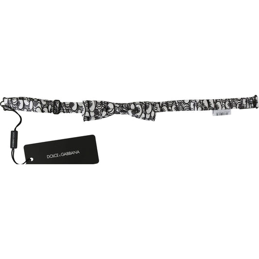 Dolce & Gabbana White Pattern Silk Adjustable Neck Papillon Tie1728,67345645728,Accessories,Bowties - Ties and Formal Accessories - Accessories,Dolce & Gabbana,Material: 100% Silk,Men,Men - Accessories,New with tags,Ties & Bowties - Men - Accessories,Ties