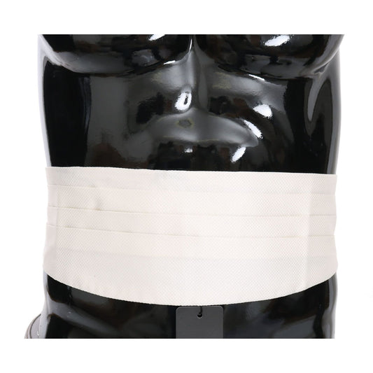 Dolce & Gabbana White Men Waist Belt 100% Silk Cummerbund 1728,67345645728,Accessories,Belts - Accessories,Cummerbund - Men - Accessories,Dolce & Gabbana,High-Waist Belts - Belts - Accessories,IT44 | XS,Material: 100% Silk,Men,Men - Accessories,New with t