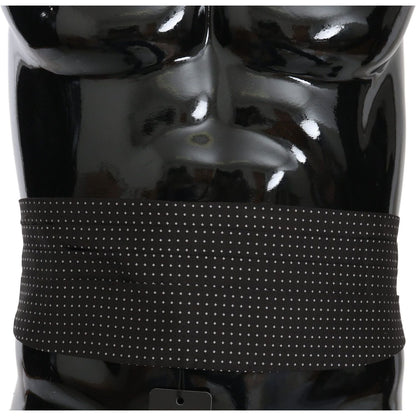Dolce & Gabbana Black Dotted Waist Belt Silk Cummerbund 1728,67345645728,Accessories,Belts - Accessories,Black,Cummerbund - Men - Accessories,Dolce & Gabbana,High-Waist Belts - Belts - Accessories,IT50 | L,IT56 | XL,IT58 | XXL,Material: 100% Silk,Men,Men