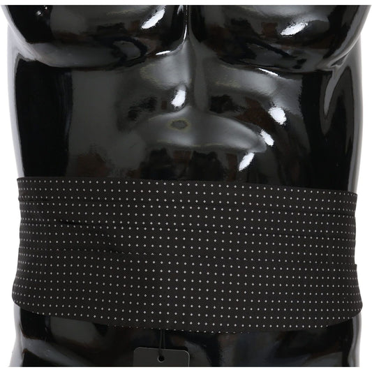 Dolce & Gabbana Black Dotted Waist Belt Silk Cummerbund 1728,67345645728,Accessories,Belts - Accessories,Black,Cummerbund - Men - Accessories,Dolce & Gabbana,High-Waist Belts - Belts - Accessories,IT50 | L,IT56 | XL,IT58 | XXL,Material: 100% Silk,Men,Men