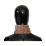 Dolce & Gabbana Beige Fur Neck Collar Lambskin Scarf MS5585