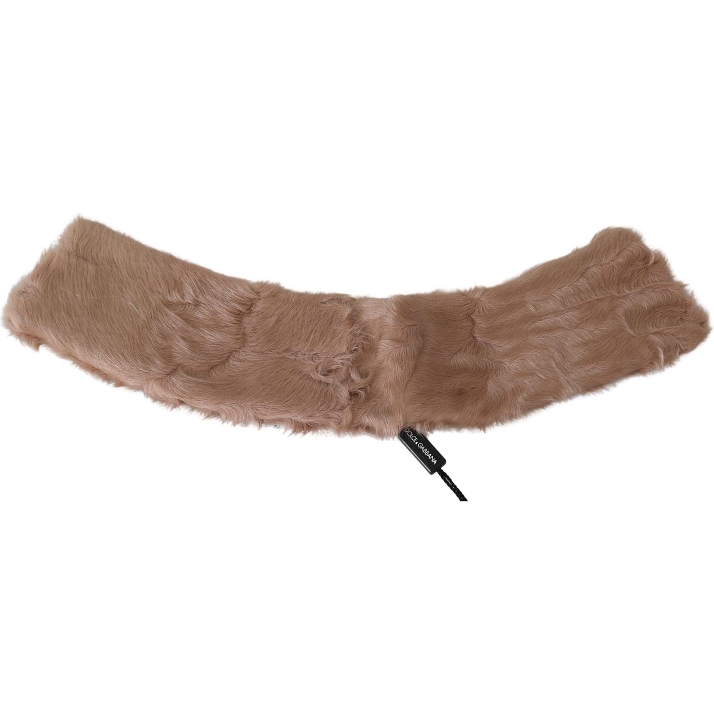Dolce & Gabbana Beige Fur Neck Collar Lambskin Scarf MS5585