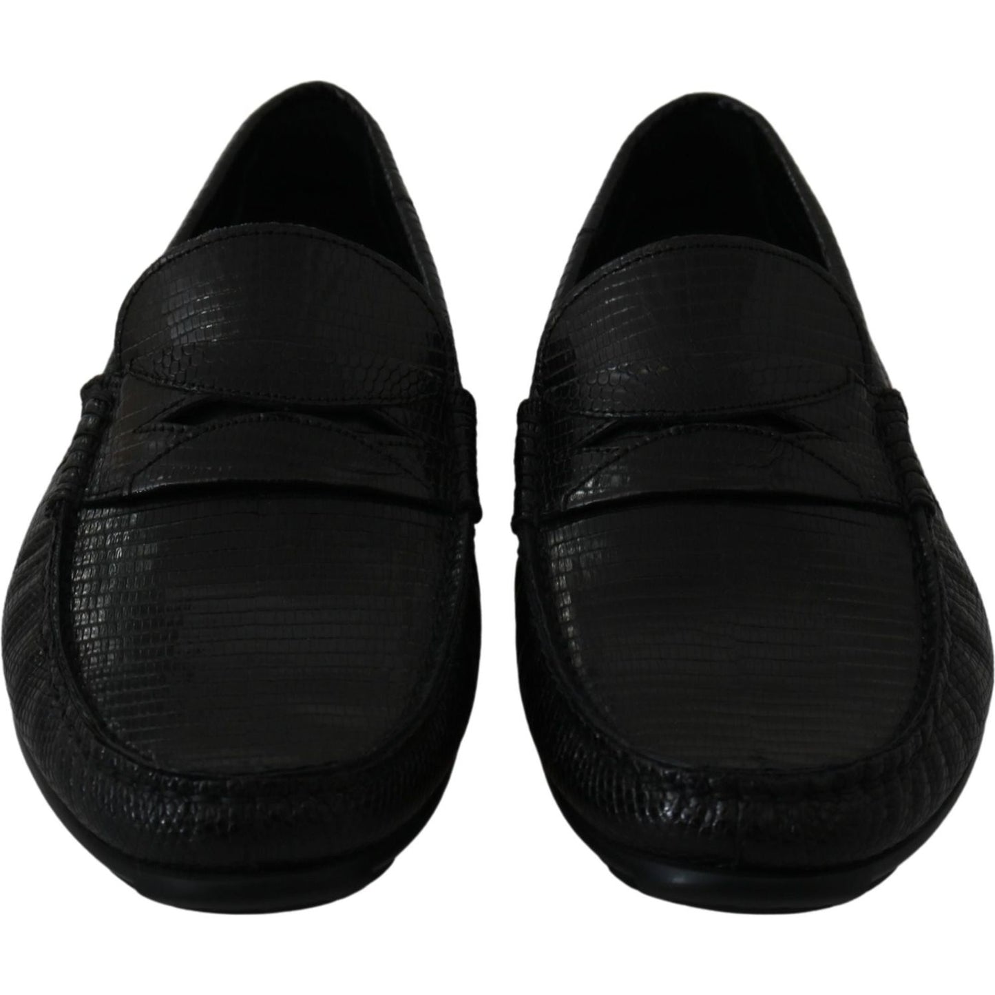 Dolce & Gabbana Black Lizard Leather Flat Loafers Shoes1728,67345645728,Black,Dolce & Gabbana,EU39/US6,Loafers - Men - Shoes,Loafers - Shoes,Material: 100% Lizard skin Leather,Men,Men - Shoes,New with tags,Shoes,Slip-On Loafers - Loafers - Shoes