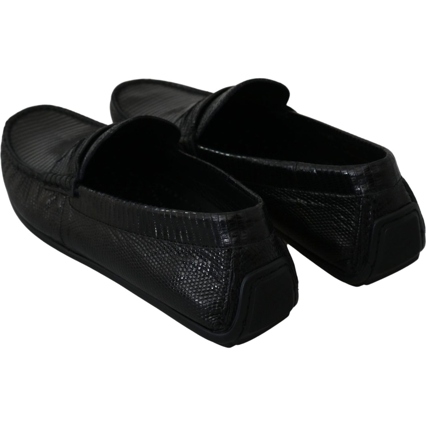 Dolce & Gabbana Black Lizard Leather Flat Loafers Shoes1728,67345645728,Black,Dolce & Gabbana,EU39/US6,Loafers - Men - Shoes,Loafers - Shoes,Material: 100% Lizard skin Leather,Men,Men - Shoes,New with tags,Shoes,Slip-On Loafers - Loafers - Shoes