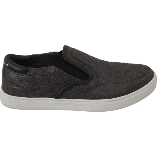 Dolce & Gabbana Gray Leather Flat Caiman Mens Loafers Shoes1728,67345645728,Dolce & Gabbana,EU39/US6,EU40.5/US7.5,EU40/US7,EU41.5/US8.5,Gray,Loafers - Men - Shoes,Loafers - Shoes,Material: 80% Caiman 10% Calfskin 10% Cotton,Men,Men - Shoes,New with tags,S