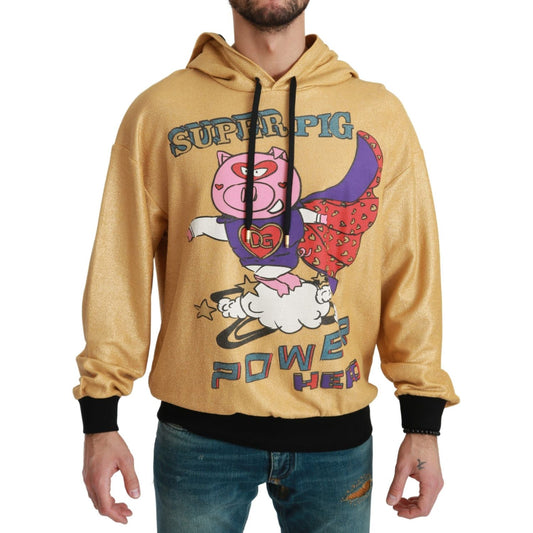 Dolce & Gabbana Gold Pig of the Year Hooded Sweater1728,67345645728,Clothing,Dolce & Gabbana,Gold,Hoodies - Sweaters - Clothing,IT44 | XS,IT46 | S,IT48 | M,Material: 100% Cotton,Men,Men - Clothing,New with tags,Sweaters - Clothing,Sweaters - Men - Clothin