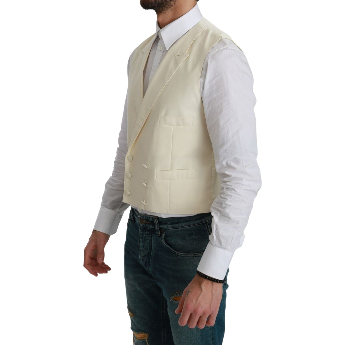 Dolce & Gabbana White Waistcoat Formal Wool Vest 1728,67345645728,Clothing,Dolce & Gabbana,IT44 | XS,IT46 | S,IT52 | L,IT60 | 3XL,Material: 100% Virgin Wool,Men,Men - Clothing,New with tags,Suits & Blazers - Clothing,Vests - Men - Clothing,Waistcoats - Su