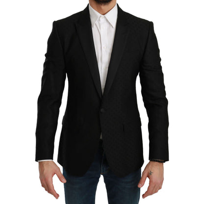 Dolce & Gabbana Black Slim Fit Coat Jacket MARTINI Blazer 1728,67345645728,Black,Blazers - Men - Clothing,Blazers - Suits & Blazers - Clothing,Clothing,Dolce & Gabbana,IT46 | S,Material: 50% Virgin Wool 50% Rayon,Men,Men - Clothing,New with tags,Suits & B
