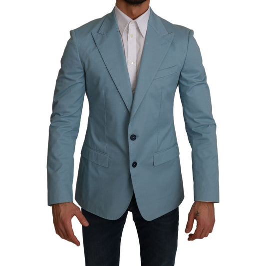 Dolce & Gabbana Blue Slim Fit Coat Jacket MARTINI Blazer1728,24% Nylon,3% Cotton,5% Elastane,67345645728,Blazers - Men - Clothing,Blazers - Suits & Blazers - Clothing,Blue,Clothing,Dolce & Gabbana,IT48 | M,Material: 68% Rayon,Men,Men - Clothing,New with t