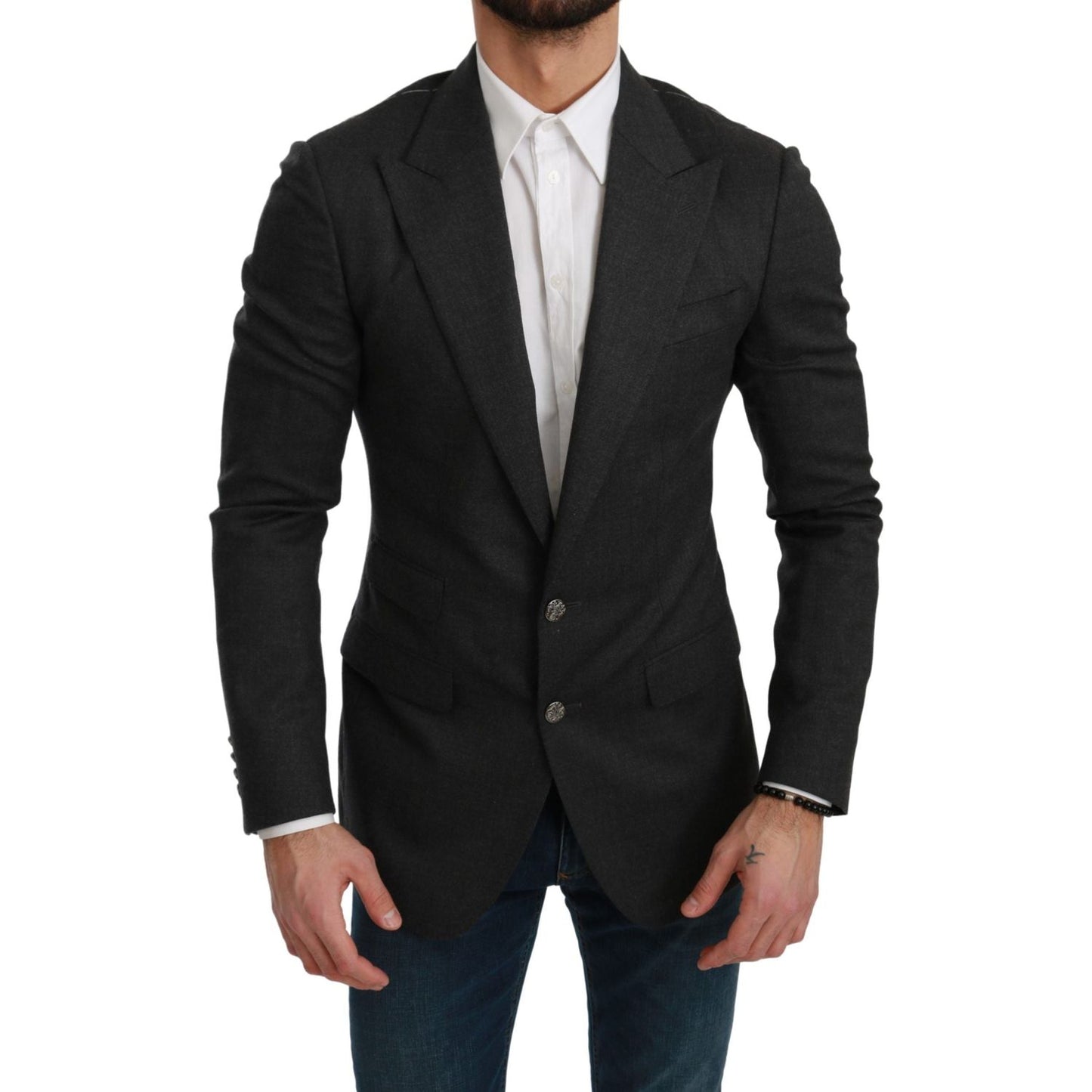 Dolce & Gabbana Gray NAPOLI Slim Fit Jacket Wool Blazer1728,67345645728,Blazers - Men - Clothing,Blazers - Suits & Blazers - Clothing,Clothing,Dolce & Gabbana,Gray,IT46 | S,Material: 88% Wool 8% Nylon 3% Cashmere 1% Elastane,Men,Men - Clothing,New with ta