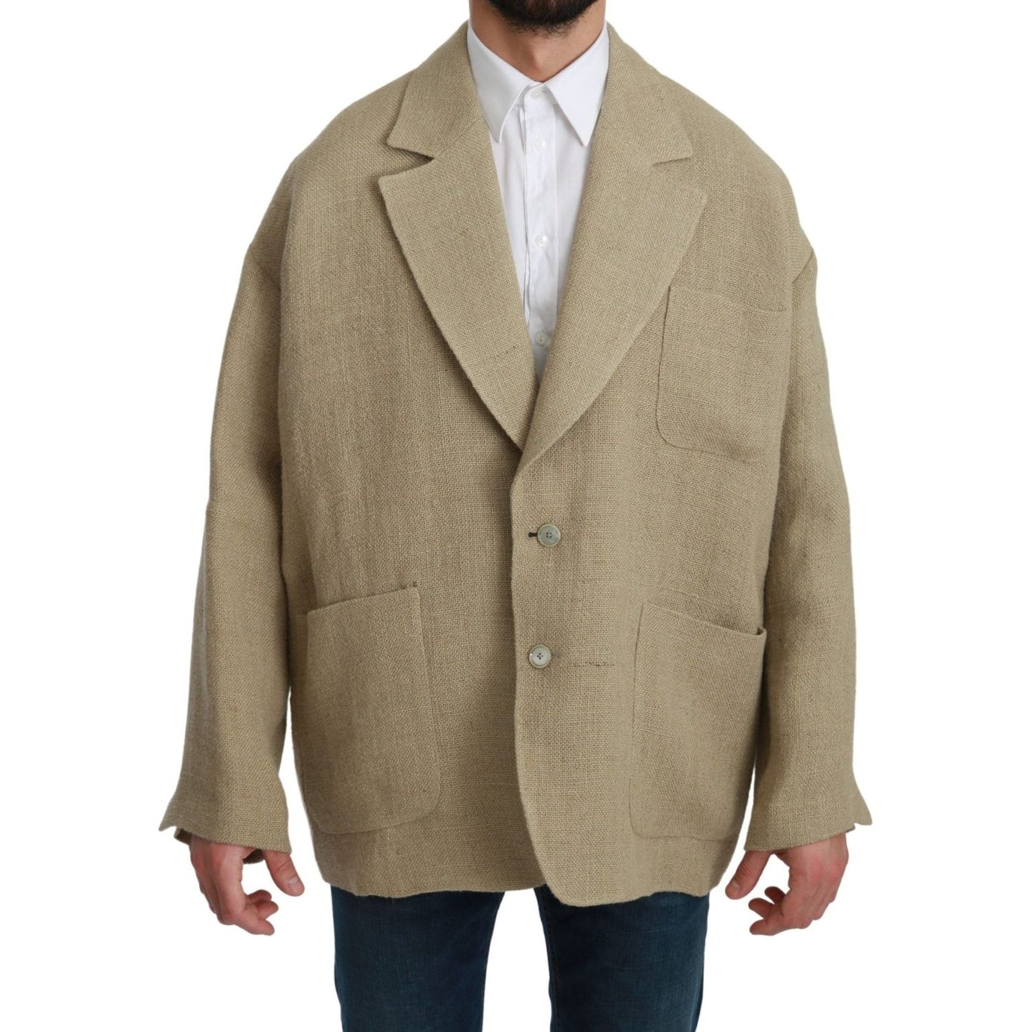 Dolce & Gabbana Beige Jacket Coat 100% Jute Blazer Coat1728,67345645728,Beige,Blazers - Men - Clothing,Clothing,Coats - Jackets & Coats - Clothing,Dolce & Gabbana,IT48 | L,Jackets & Coats - Clothing,Material: 100% Jute,Men,Men - Clothing,New with tags