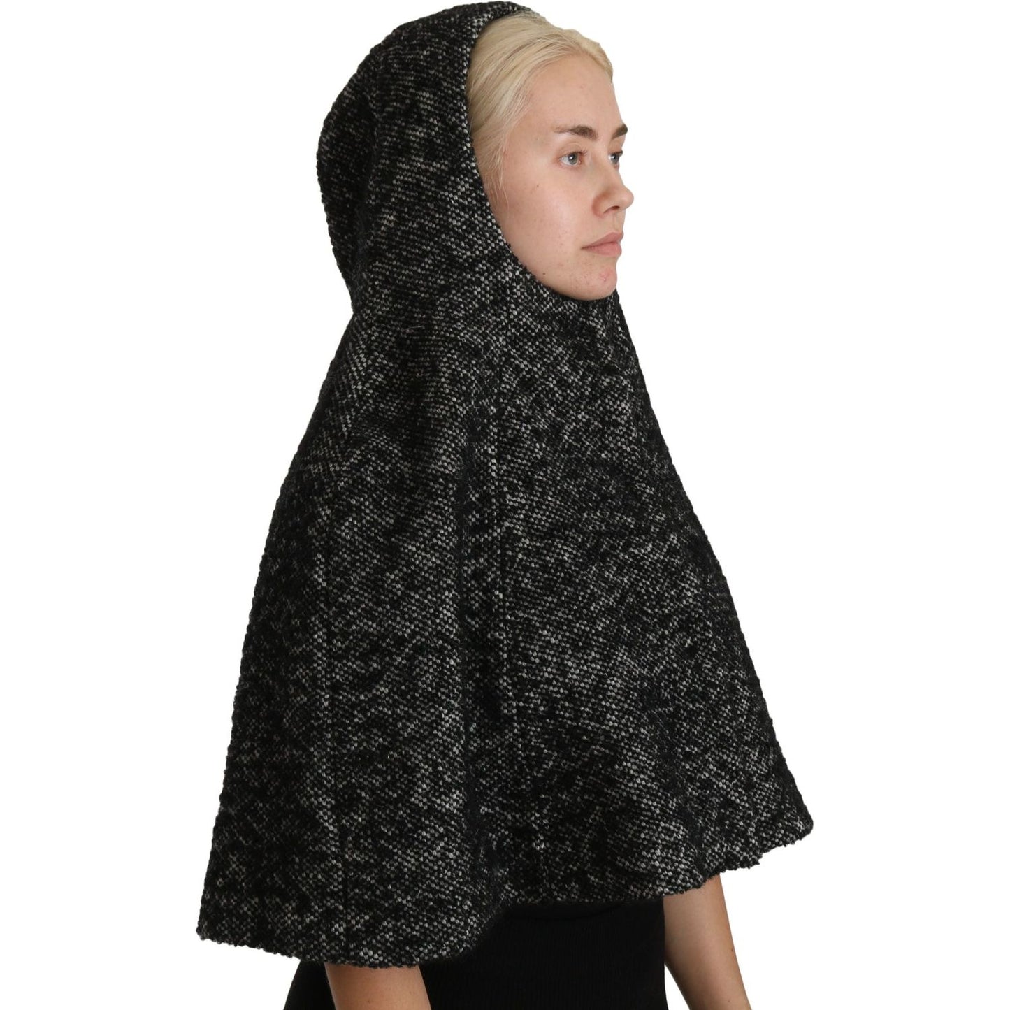 Dolce & Gabbana Gray Tweet Wool Kaftan Jacket Coat Top1728,57 cm|S,67345645728,7% WM,72% Wool,Accessories,Beanie - Hats - Accessories,Dolce & Gabbana,Gray,Hats - Accessories,Hats - Women - Accessories,Material: 21% PA,New with tags,Women,Women - Accessori