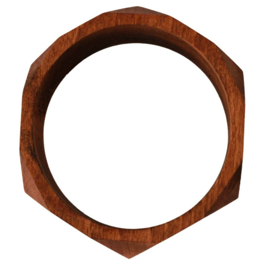 Costume National Brown Wooden Branded Bracelet