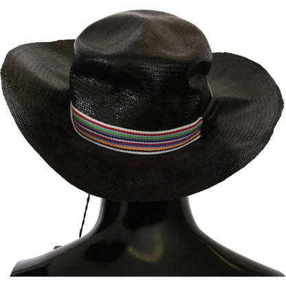 Costume National Black Wide Brim Cowboy Solid Hat1728,58 cm|M,67345645728,Accessories,Black,Costume National,Hats - Accessories,Hats - Women - Accessories,Material: Straw,New with tags,Sunhats - Hats - Accessories,Women,Women - Accessories