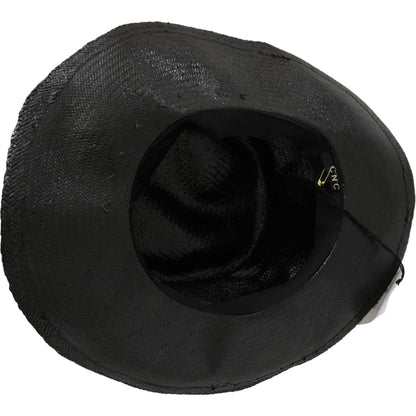 Costume National Black Wide Brim Cowboy Solid Hat1728,58 cm|M,67345645728,Accessories,Black,Costume National,Hats - Accessories,Hats - Women - Accessories,Material: Straw,New with tags,Sunhats - Hats - Accessories,Women,Women - Accessories