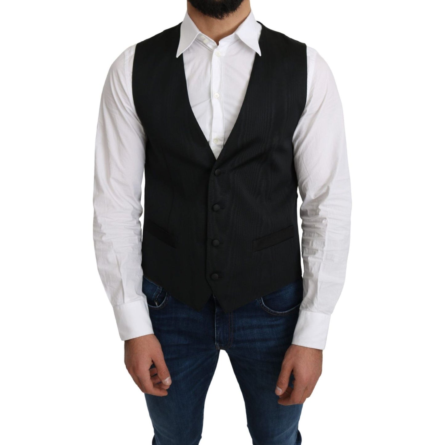 Dolce & Gabbana Gray 100% Silk Formal Coat Vest1728,67345645728,Clothing,Dolce & Gabbana,Gray,IT46 | S,Material: 100% Silk,Men,Men - Clothing,New with tags,Suits & Blazers - Clothing,Vests - Men - Clothing,Waistcoats - Suits & Blazers - Clothing