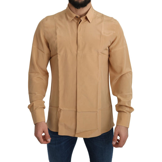 Dolce & Gabbana Yellow 100% Silk GOLD Top Slim Shirt1728,67345645728,Clothing,Dolce & Gabbana,Dress Shirts - Shirts - Clothing,IT38 | XS,Material: 100% Silk,Men,Men - Clothing,New with tags,Shirts - Clothing,Shirts - Men - Clothing,Yellow