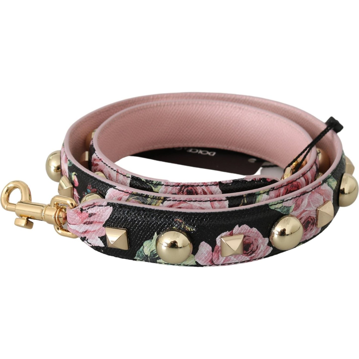 Dolce & Gabbana Pink Floral Leather Stud Accessory Shoulder Strap1728,67345645728,Accessories,Bags,Dolce & Gabbana,Material: 100% Leather,New with tags,Other - Women - Accessories,Red,Shoulder Straps - Bags,Women,Women - Accessories