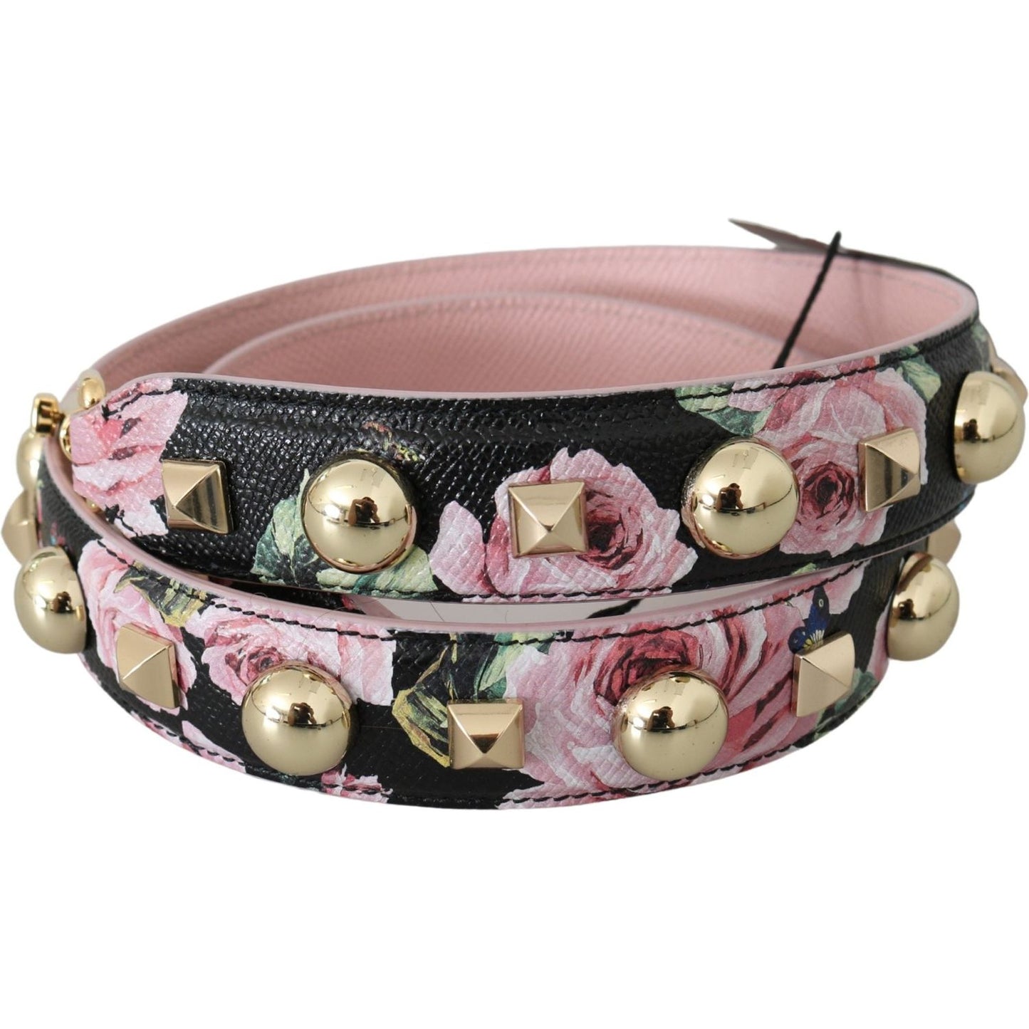Dolce & Gabbana Pink Floral Leather Stud Accessory Shoulder Strap1728,67345645728,Accessories,Bags,Dolce & Gabbana,Material: 100% Leather,New with tags,Other - Women - Accessories,Red,Shoulder Straps - Bags,Women,Women - Accessories
