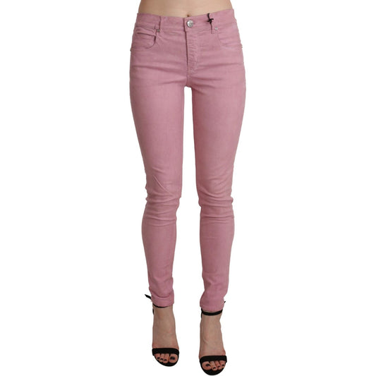 Acht Pink Mid Waist Skinny Stretch Denim Pant 1728,67345645728,Acht,Clothing,Jeans & Pants - Women - Clothing,Jeans Denim - Clothing,Material: Cotton,New with tags,Pink,Skinny Jeans - Jeans Denim - Clothing,W26,Women,Women - Clothing