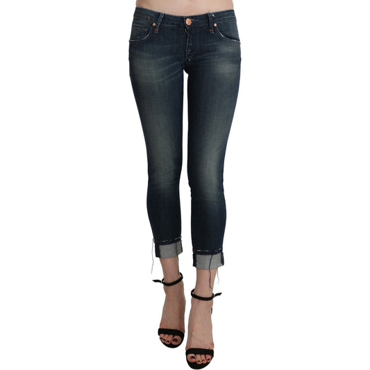 Acht Blue Washed Low Waist Skinny Cropped Denim pant 1728,67345645728,Acht,Blue,Clothing,Jeans & Pants - Women - Clothing,Jeans Denim - Clothing,Material: Cotton,New with tags,Skinny Jeans - Jeans Denim - Clothing,W26,Women,Women - Clothing
