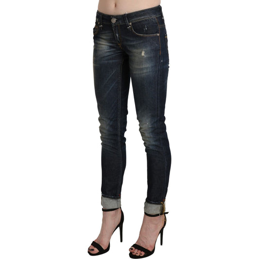 Acht Blue Washed Low Waist Skinny Cropped Denim Pant PAN71222-26