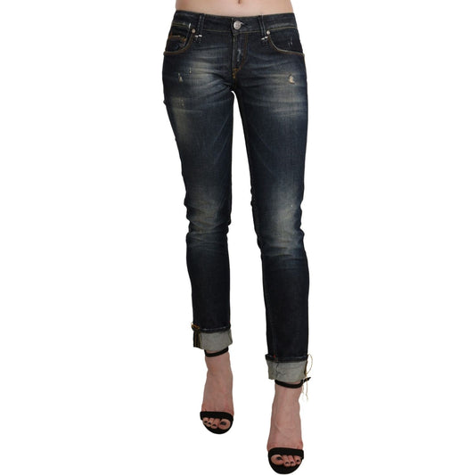 Acht Blue Washed Low Waist Skinny Cropped Denim Pant 1728,67345645728,Acht,Blue,Clothing,Jeans & Pants - Women - Clothing,Jeans Denim - Clothing,Material: Cotton,New with tags,Skinny Jeans - Jeans Denim - Clothing,W26,Women,Women - Clothing